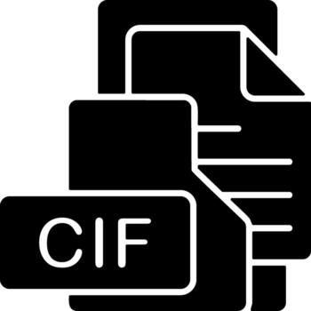 CIF File Format Folder Icon Solid Style Design vector