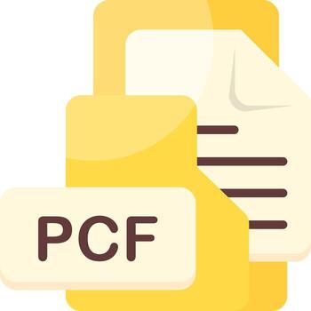 PCF File Format Folder Icon Flat Style Design vector