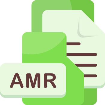 AMR File Format Folder Icon Flat Style Design vector