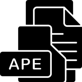 APE File Format Folder Icon Solid Style Design vector