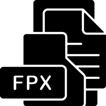 FPX File Format Folder Icon Solid Style Design vector