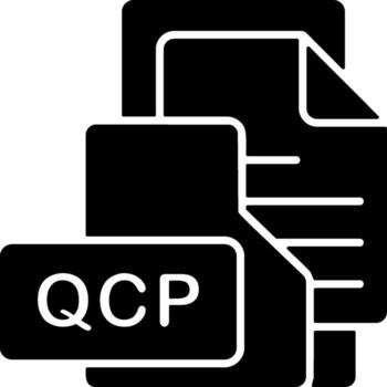 QCP File Format Folder Icon Solid Style Design vector