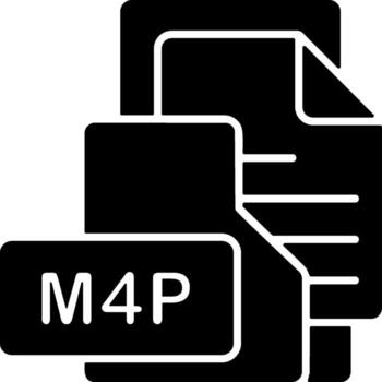M4P File Format Folder Icon Solid Style Design vector