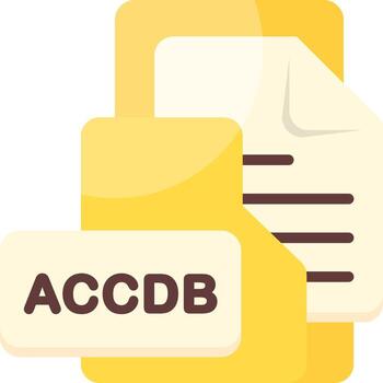 ACCDB File Format Folder Icon Flat Style Design vector