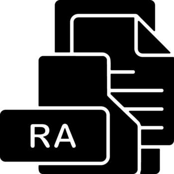 RA File Format Folder Icon Solid Style Design vector