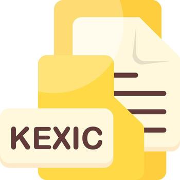 KEXIC File Format Folder Icon Flat Style Design vector