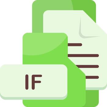 IF File Format Folder Icon Flat Style Design vector
