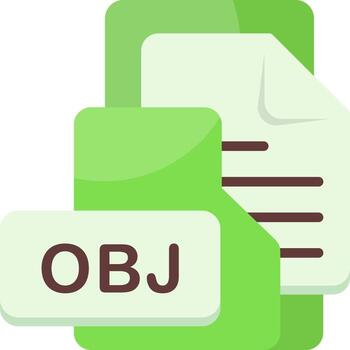 OBJ File Format Folder Icon Flat Style Design vector