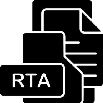 RTA File Format Folder Icon Solid Style Design vector