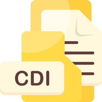 CDI File Format Folder Icon Flat Style Design vector