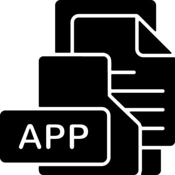 APP File Format Folder Icon Solid Style Design vector