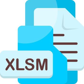 xlsm archivo formato carpeta icono plano estilo diseño vector