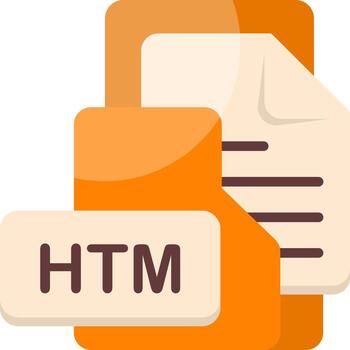 HTM File Format Folder Icon Flat Style Design vector