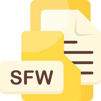 SFW File Format Folder Icon Flat Style Design vector