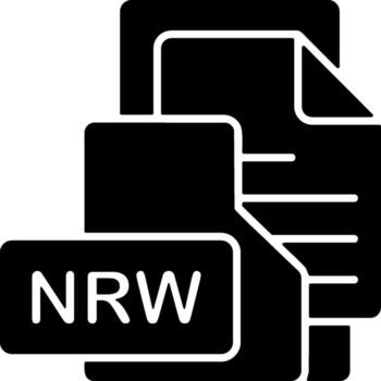 NRW File Format Folder Icon Solid Style Design vector