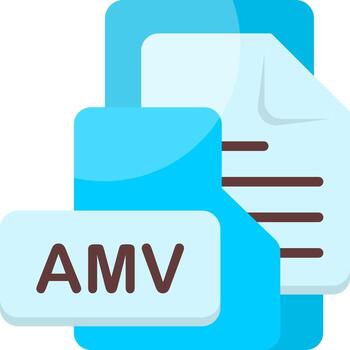 AMV File Format Folder Icon Flat Style Design vector