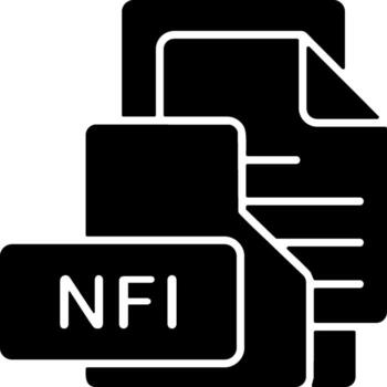 NFI File Format Folder Icon Solid Style Design vector