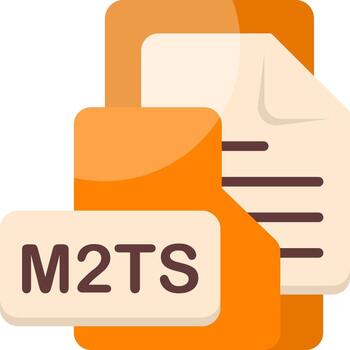 M2TS File Format Folder Icon Flat Style Design vector
