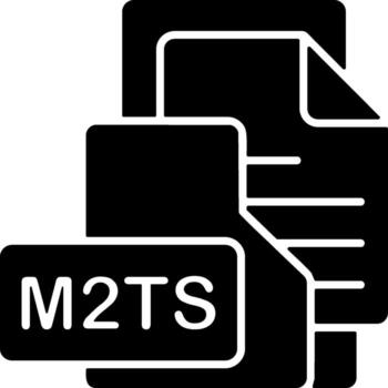 M2TS File Format Folder Icon Solid Style Design vector