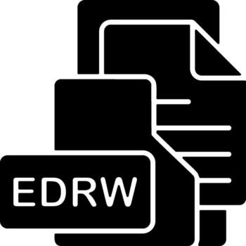 edrw archivo formato carpeta icono sólido estilo diseño vector