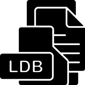 LDB File Format Folder Icon Solid Style Design vector
