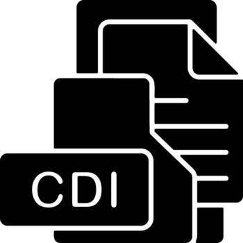 CDI File Format Folder Icon Solid Style Design vector