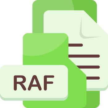 RAF File Format Folder Icon Flat Style Design vector