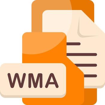 WMA File Format Folder Icon Flat Style Design vector
