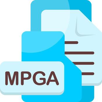 MPGA File Format Folder Icon Flat Style Design vector