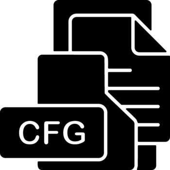 CFG File Format Folder Icon Solid Style Design vector