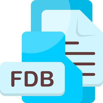 FDB File Format Folder Icon Flat Style Design vector