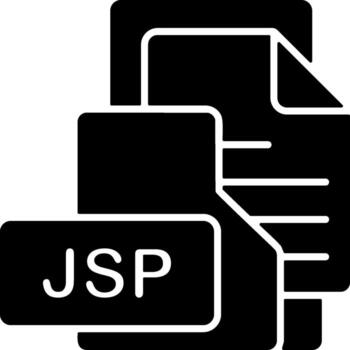 JSP File Format Folder Icon Solid Style Design vector