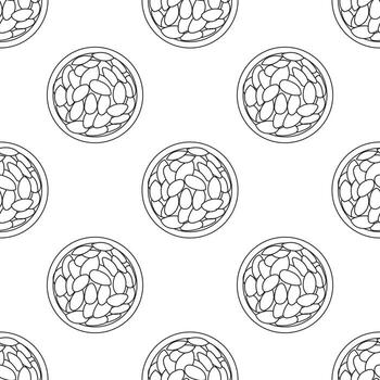 Design nut on bowl repeat pattern vector