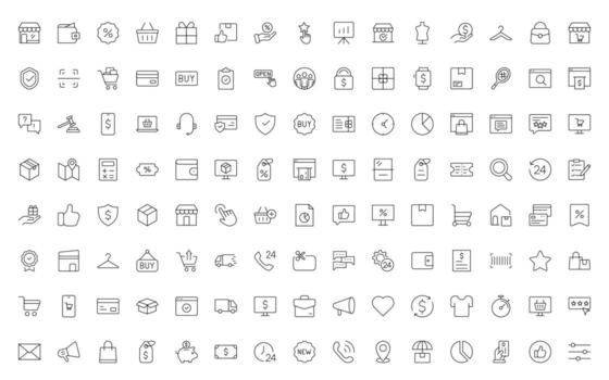 Set of shopping cart icons. Collection of web icons for online store, from various cart icons in various shapes. Shopping icon collection. vector