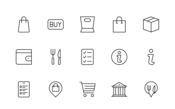 Set of shopping cart icons. web icons for online store, from various cart icons in various shapes. Shopping bag icon pack. vector