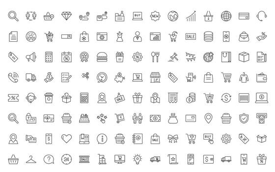 Shopping cart icons. Collection of web icons for online store, from various cart icons. Shopping icon set. vector