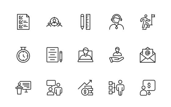 Workshop, Office and workplace related icons. simple minimal editable line icon collection. vector