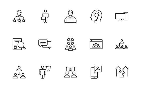 Workshop, Office and workplace related icons. minimal editable thin line icon set. vector