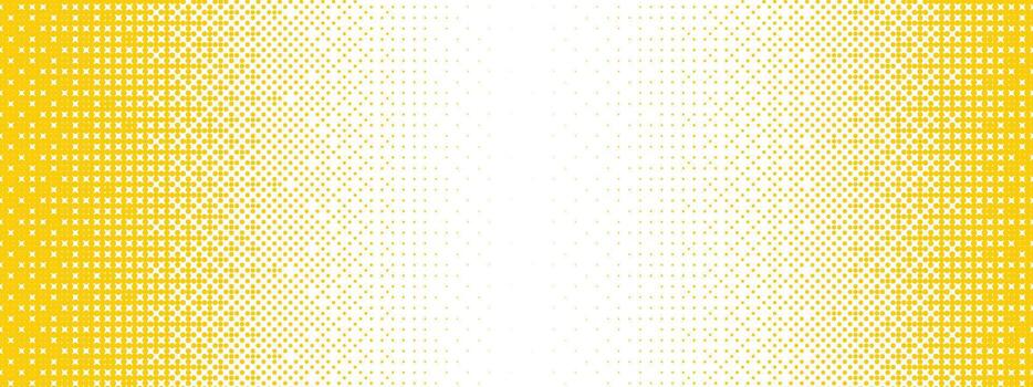 amarillo mapa de bits degradado textura. desvanecimiento pixelado 8 poco gradación modelo. repitiendo punteado vacilar trama de semitonos antecedentes. trama juego halfton patrón desvanecimiento cómic popular Arte cubrir fondo vector