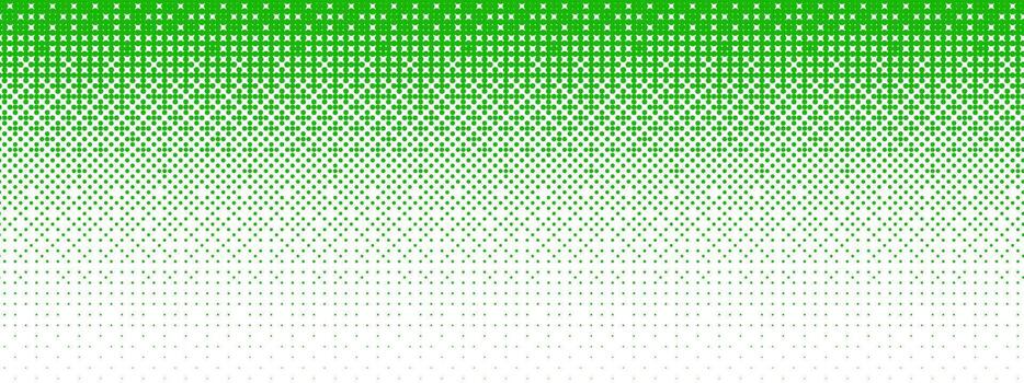 verde mapa de bits degradado textura. desvanecimiento pixelado 8 poco gradación modelo. repitiendo punteado vacilar trama de semitonos antecedentes. trama juego halfton patrón desvanecimiento cómic popular Arte cubrir fondo. vector