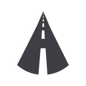 Dynamic speed line highway logo representing fast road connection vector