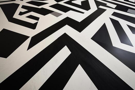 artístico geométrico patrones en un piso creando un sorprendentes visual impacto en moderno diseño espacios. foto