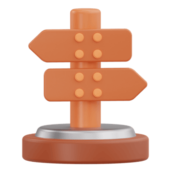 3d direção placa de sinalização com dois Setas; flechas png