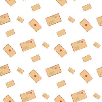 Patterns of envelopes scattered on a white background create a visually appealing design vector