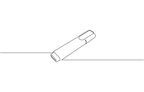 Minimalist continuous one line drawing of a Faber Castell, Pencil symbol of study and education concept in simple design. Editable storkee vector