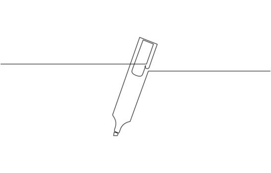 Minimalist continuous one line drawing of a Faber Castell, Pencil symbol of study and education concept in simple linear style. vector