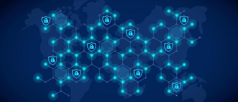 Cyber security and information or network protection. Future cyber technology web services for business and internet project. vector