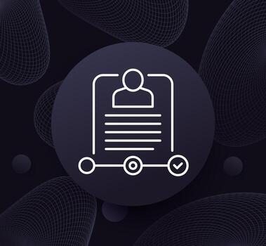 kyc verificación Progreso icono, línea vector