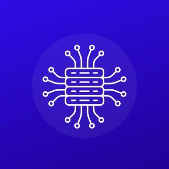 middleware, server icon in line design vector