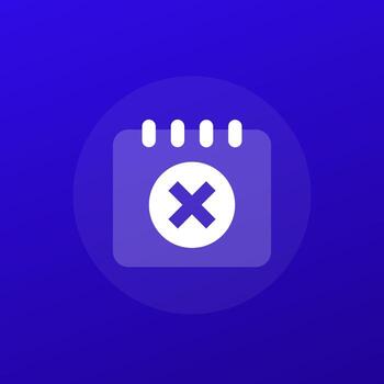 Cancel appointment icon with a calendar, transparent design vector
